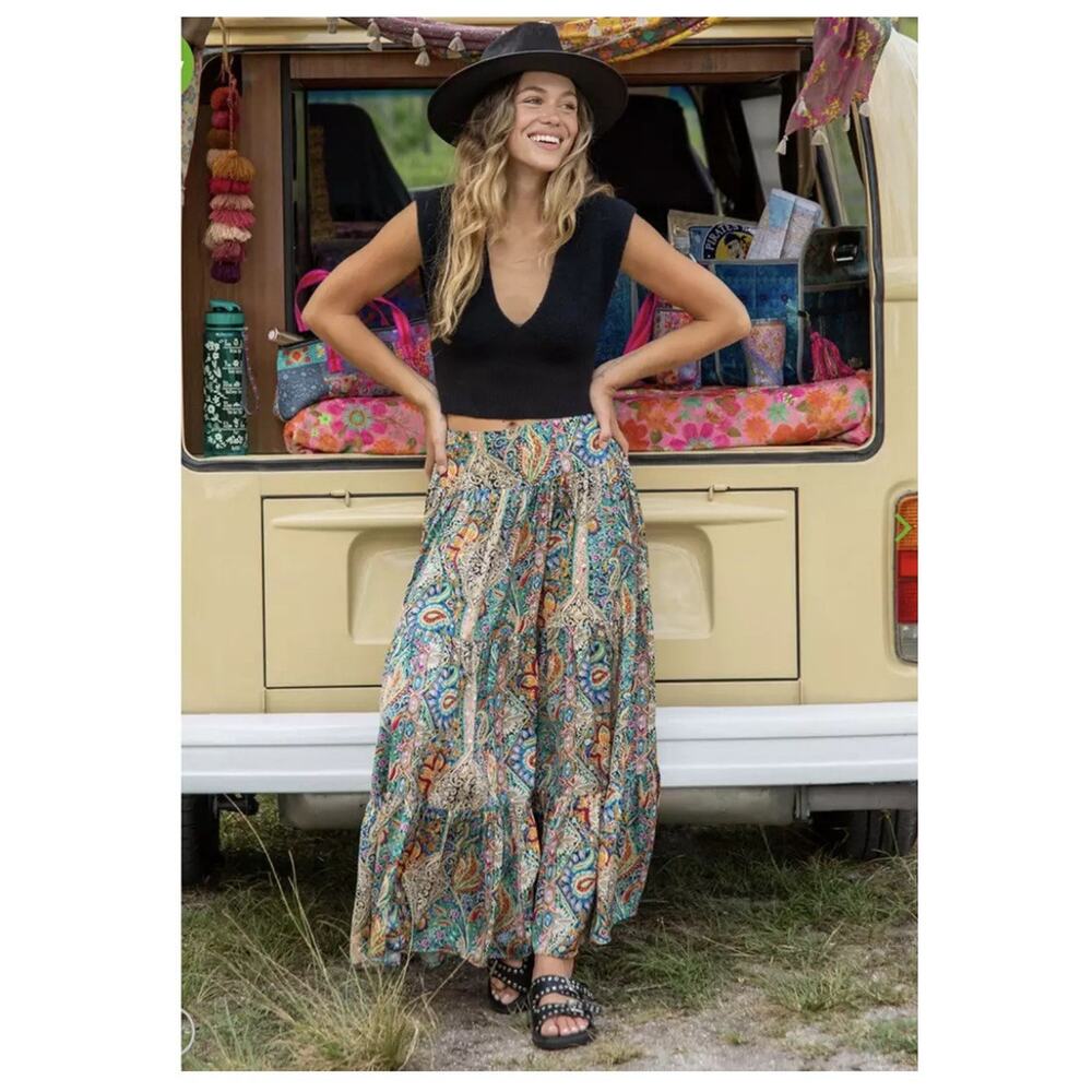NATURAL LIFE Multicolor Bohemian Maxi Skirt - Picture 3 of 14